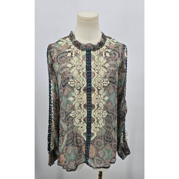 Sundance Tops - Sundance Victorian Charms Sheer Embroidered‎ Blouse